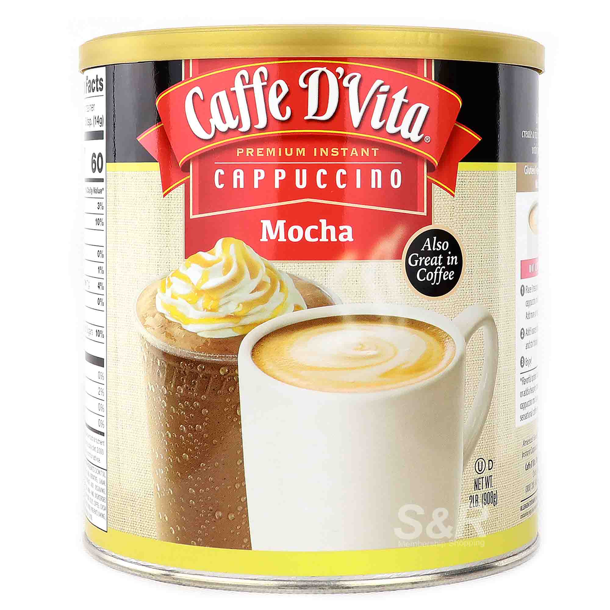 Caffe D'Vita Premium Instant Cappuccino Mocha 908g